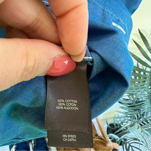 Kenneth Cole Blue Casual Button Down Shirt - Picture 3 of 4